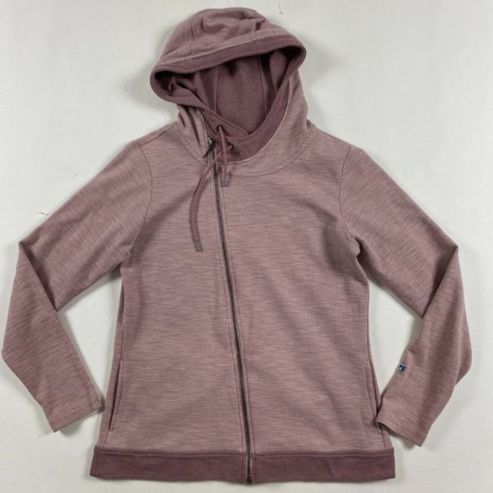 Kuhl Hoodie Womens Large Diagonal Full Zip Pink Outdoors Hiking